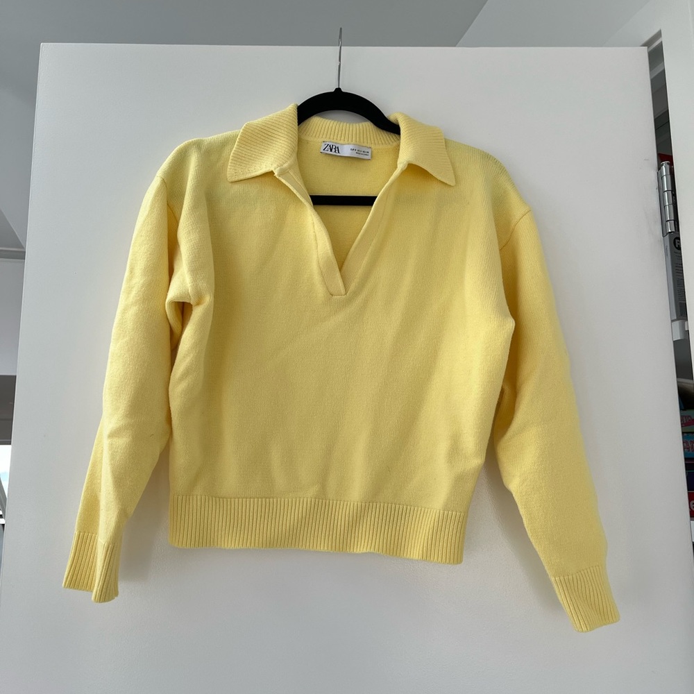 Yellow Zara Collar Sweater